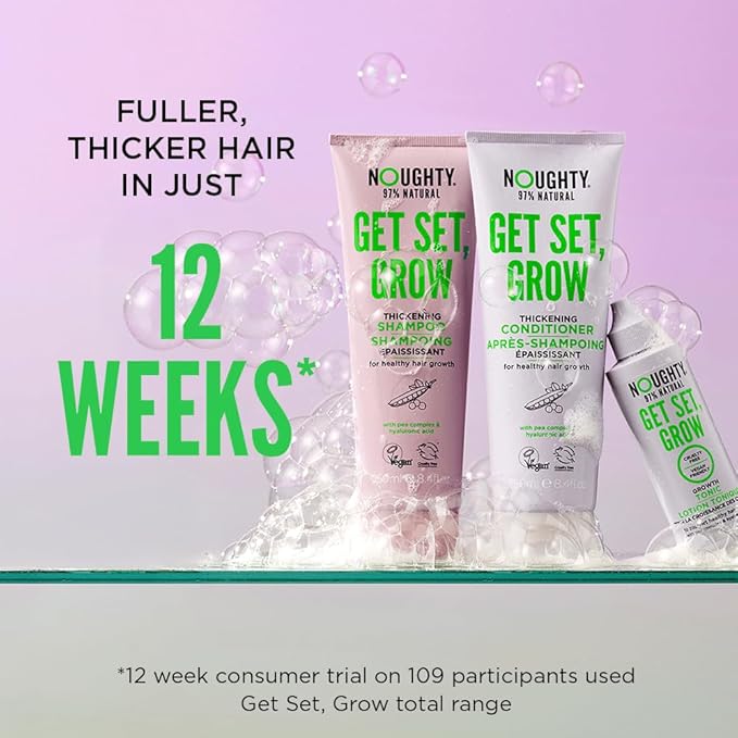 Noughty 97% Natural Get Set Grow Tonic, Leave in Treatment for Thicker and Fuller Looking Hair, with Pea Complex and Hyaluronic Acid 2.5fl.oz