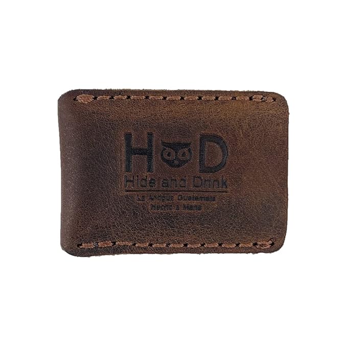 Hide & Drink, Leather Double Edge Safety Razor Head Protective Sheath, Shaving Travel Cover Handmade (Bourbon Brown)