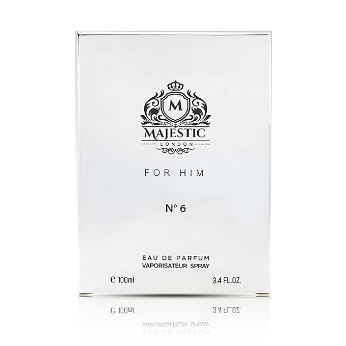 Majestic No 6 - Cologne for Men - Fresh Spicy Scent - Perfume for Men with Bergamot, Pink Berries, and Amberwood - 3.4 oz EDP Spray