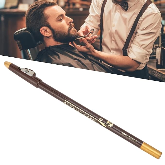 Beard Shaper and Styling Tool with Built-in Sharpener - Professional Hairline Razor Trace, Filler & Grooming Kit for Men's Beards