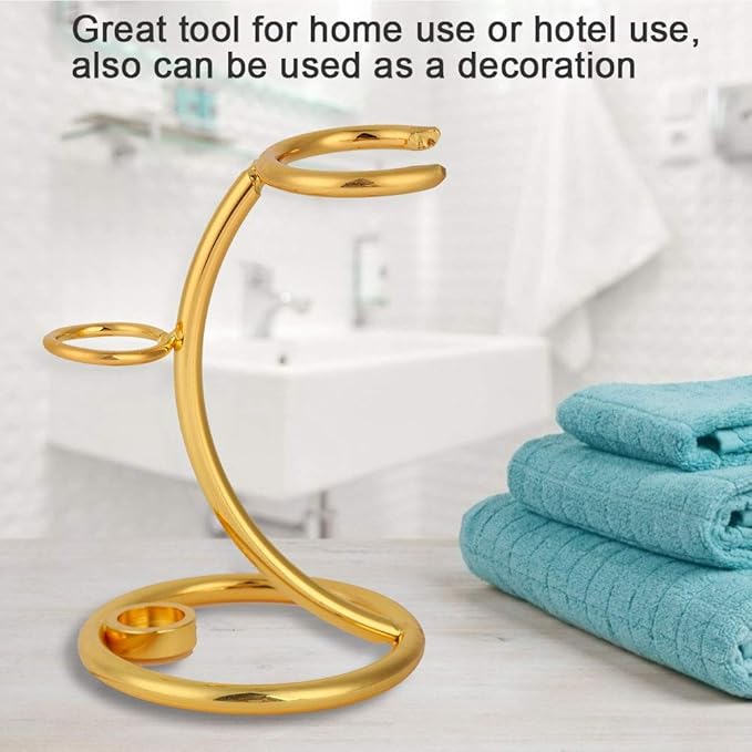 Tmtop Men Shaving Tool Holder Beard Shaver Razor Brush Stand Rack (Gold)