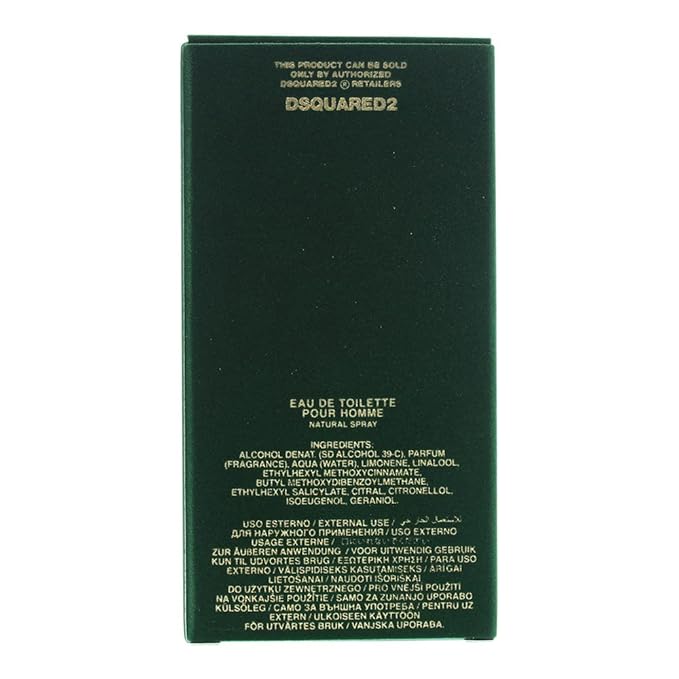 DSQUARED2 Green Wood For Men Eau de Toilette Spray, 3.4 Ounce
