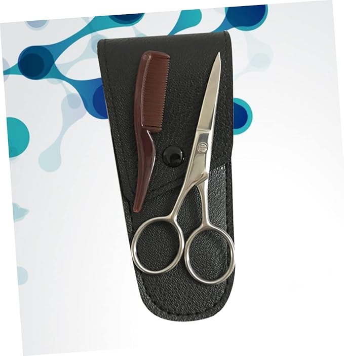 NOLITOY 2sets Stainless Steel Eyebrow Trimmer Grooming Kit for Men Mustache Scissors Beard Cutting Shears Hair Trimmers Hair Care Accessory