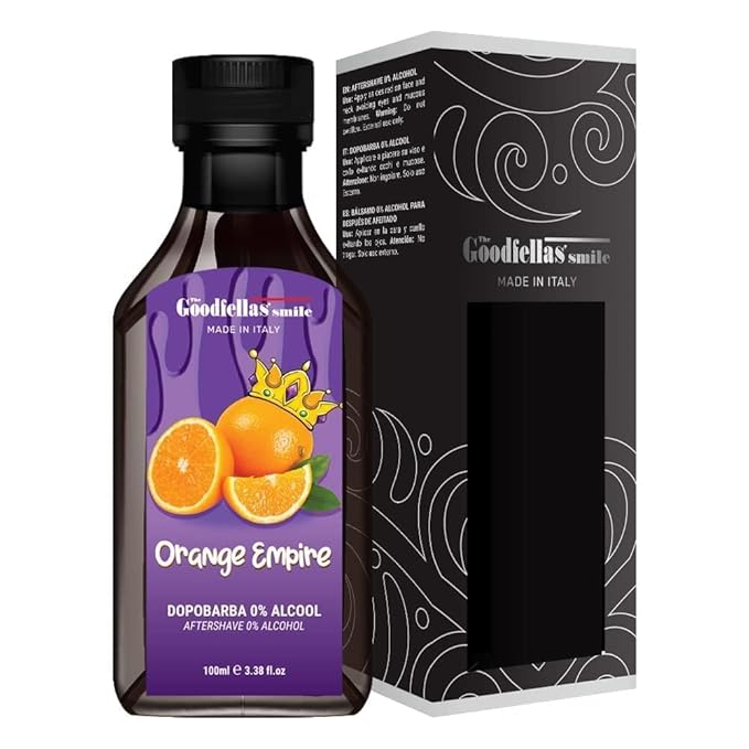The Goodfellas' smile Alcohol-Free Soothing Aftershave Splash/Tonic, Made in Italy, 100 ml, 3.38 oz (Orange Empire/Orange & Citrus)