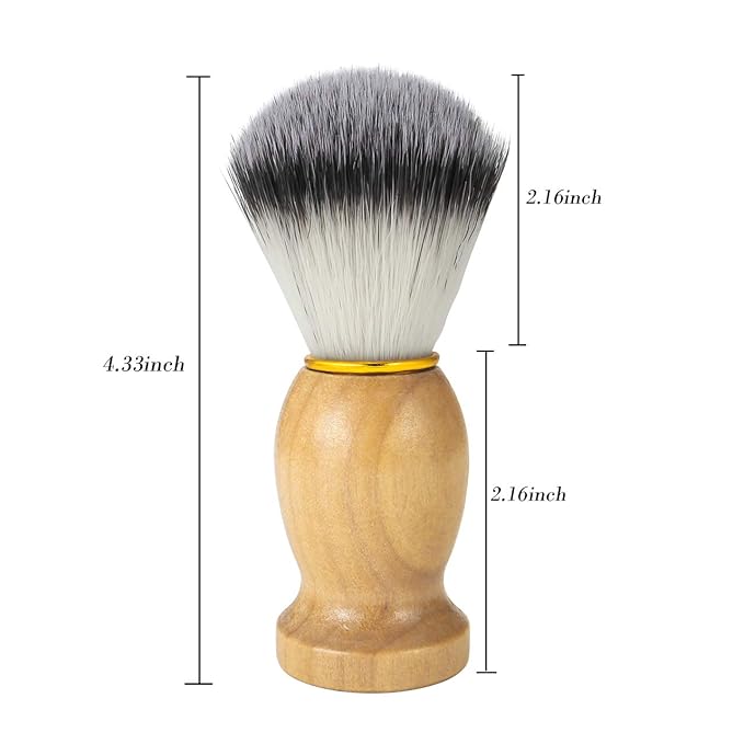 CCbeauty Mens Shaving Brush and Bowl Set, 4 in 1 Badger Shave Brushes Kit with Stainless Steel Bowl & Soap Mug, Safety Razor Stand, Birthday Boyfriend Dad Gifts Set for Men, Shaving Cream 3.5Oz