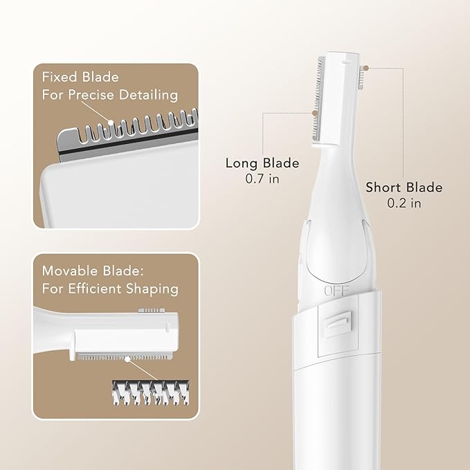 GAERUO Eyebrow Trimmer,Electric Eyebrow Razor for Women,Painless Facial Hair Remover for Face Lips Armpit Leg Body,Battery-Operate