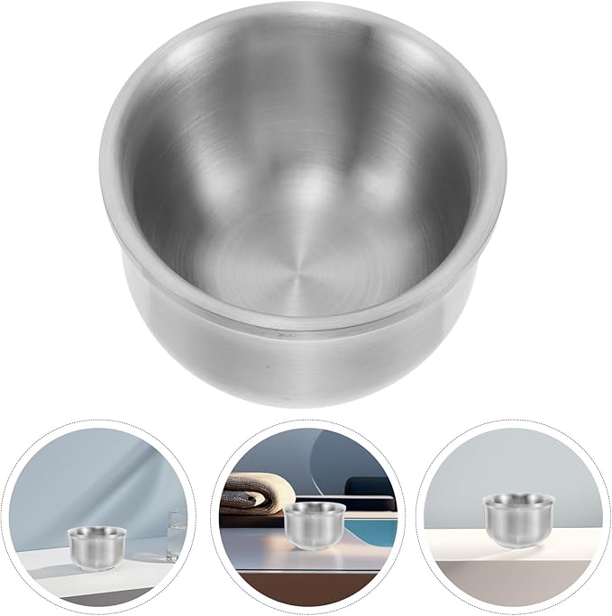 ARTIBETTER 304 Stainless Steel Shaving Soap Bowl and Lathering Mug, Razor Foam Cup for Men’s Beard Shaving, Gray Metal Shave Bowl Suitable for Barber and Personal Grooming Use