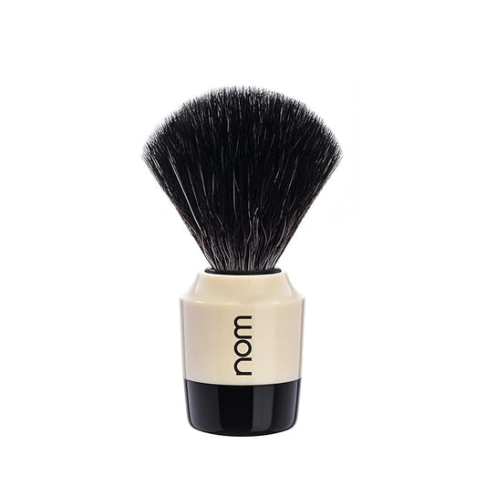 NOM Marten shaving brush | Vegan Shave Brush for Shaving soaps and creams | sustainable eco-friendly and reusable | exfoliating shaving brush | Cream handle