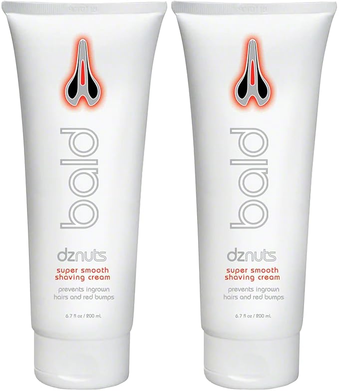 dznuts - Bald Super Smooth Shaving Cream - Prevents Razor Burns, Ingrown Hairs, Cooled and Moisturized Skin - 6.7 fl. oz, 2 Pack