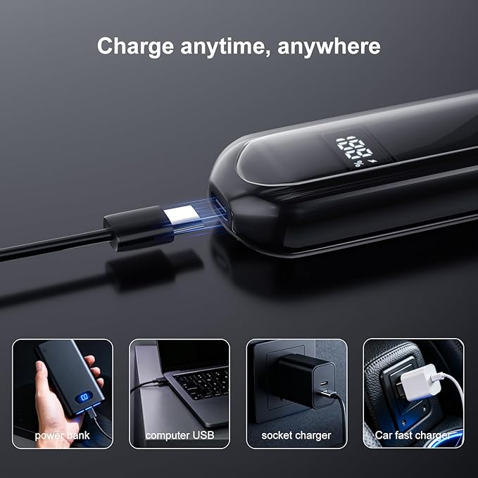 2025 Professional Ear and Nose Hair Trimmer for Men & Women - Painless Quiet Electric Trimmer, IPX7 Waterproof, USB Rechargeable, Easy to Clean Dual Edge Blades, Travel-Friendly
