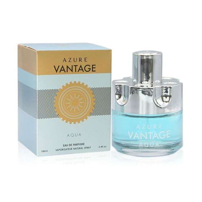 CEROD Secret Plus Azure Vantage Aqua and Azure Vantage Limited Edition Kit Cologne for Men/Eau de Parfum Natural Spray Vaporizateur 3.4 oz 100 ml / FL2106, FL2113, PMS-6059-KIT