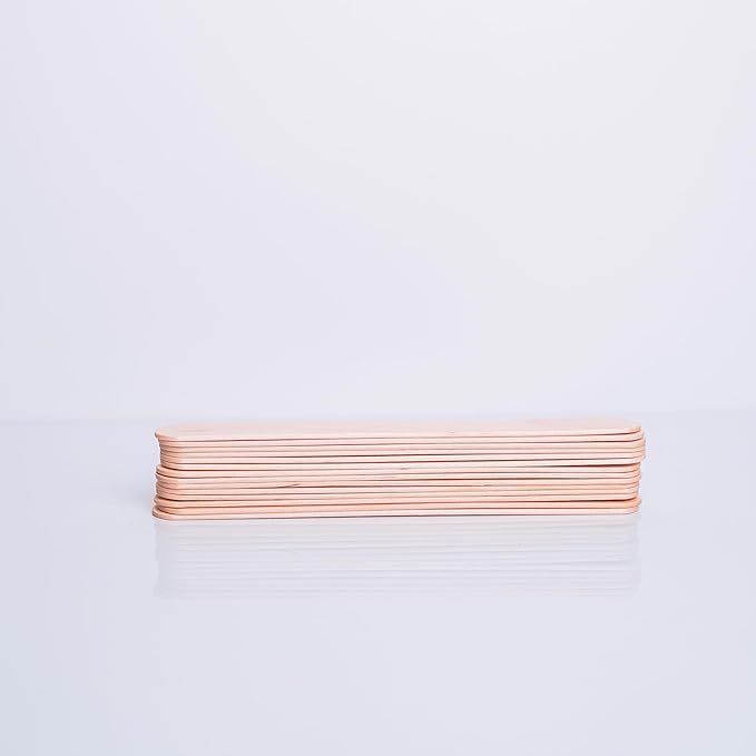Wood Spatulas, Essential Wooden Waxing Sticks for Hair Removal, Perfect for Home Use, Ideal for Brazilian Waxing, Smoothly Applies Hair Removal Wax to Sensitive Areas, Pack of 50