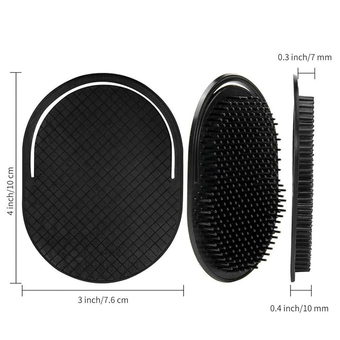 8Pcs Black Soft Palm Combs for Men Portable Pocket Brush Hand Combs for Head Massage Hair Styling Beard Grooming