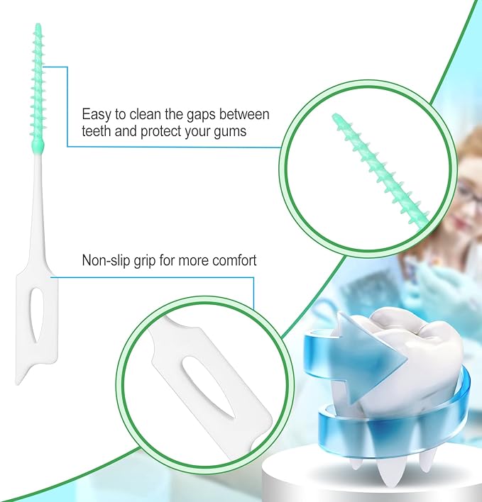 Zopeal 250 Pcs Interdental Brush for Braces Disposable Braces Flossers Dental Picks Floss Toothpick Dental Teeth Flossing Head Oral Hygiene Flosser Toothpick Soft Cleaning Tool(Lovely Color)