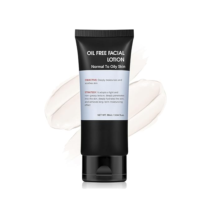 Men's Oil Free Facial Lotion, Men Hydrating Cream Deeply Moisturizes & Soothes Skin, Light & Non-Greasy Texture, Firm & Lift Hydrating Cream, Reduce Fine Lines & Strengthen Skin Barrier