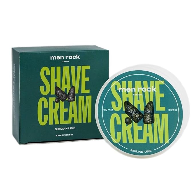 Men Rock Shave Cream - Sicilian Lime - Mens Shaving Cream - Moisturizing Shaving Foam for Men - Non-Drying Formula - Cruelty-Free - 3.5 oz