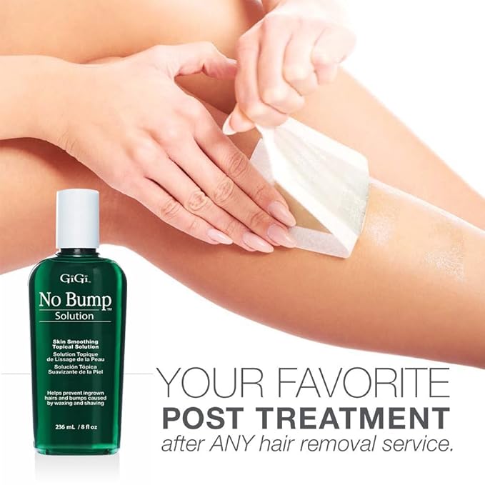 GIGI No Bump Solution - Ingrown Hair Treatment & Skin Smoothing for After Shave Waxing, Prevents Razor Bumps & Post-Waxing Irritation, 8 fl oz