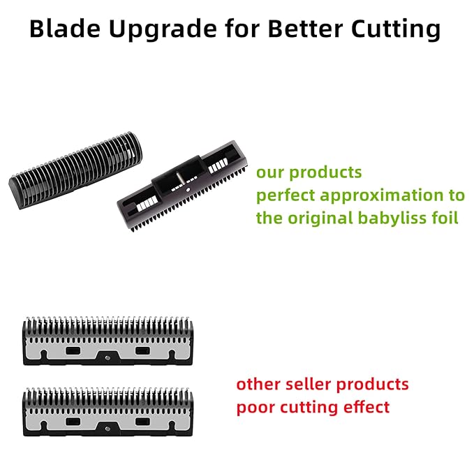 2 Pack Shaver Replacement Foil and Cutters Compatible with BaBylissPRO Double FXFS2 Metal Shaver foil Replacement,Silver
