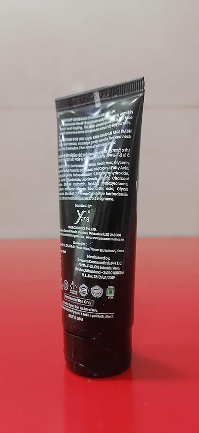 Yana Charcoal Face Wash travel size & Cleanser Reduce Dark Spots And Melasma For Women By Korean Technoloy | Charcoal Face Wash Scrub | Side-effect Free