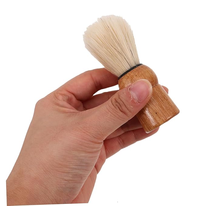Retro Beard Grooming Brush Wooden Handle Manual Shaving Brush for Men Boar Bristle Foam Applicator for Shaving for Travel and Home Use
