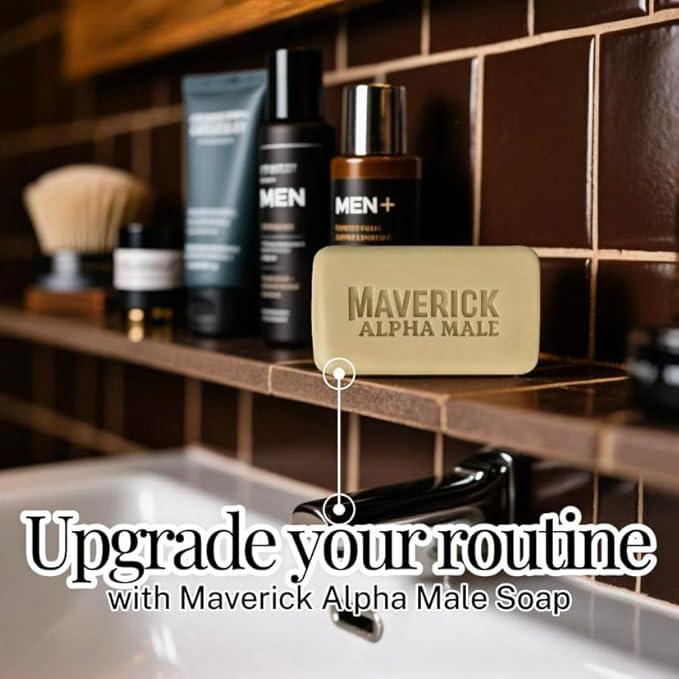 Maverick Alpha Male Soap and Health Brand Unscented Tallow Soap for Men – Natural Bar with Coconut, Tea Tree & Turmeric | Deep Clean, Moisturizing, Sensitive Skin