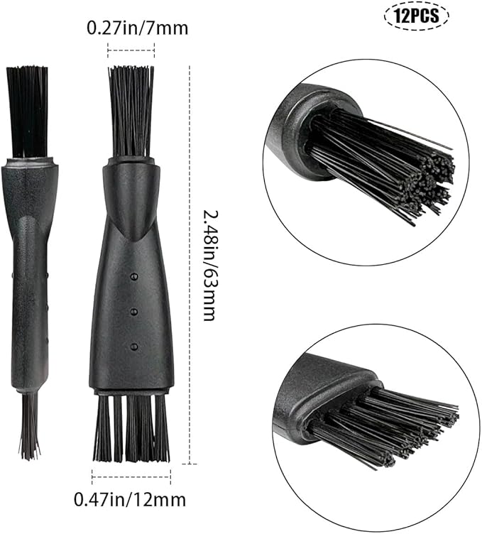12 Pcs Electric Razor Brush, Shaver Cleaning Brush, Double-Head Shaving Cleaning Brushes, Mini Brush for Cleaning Razor Shaver Trimmer Hair Clipper
