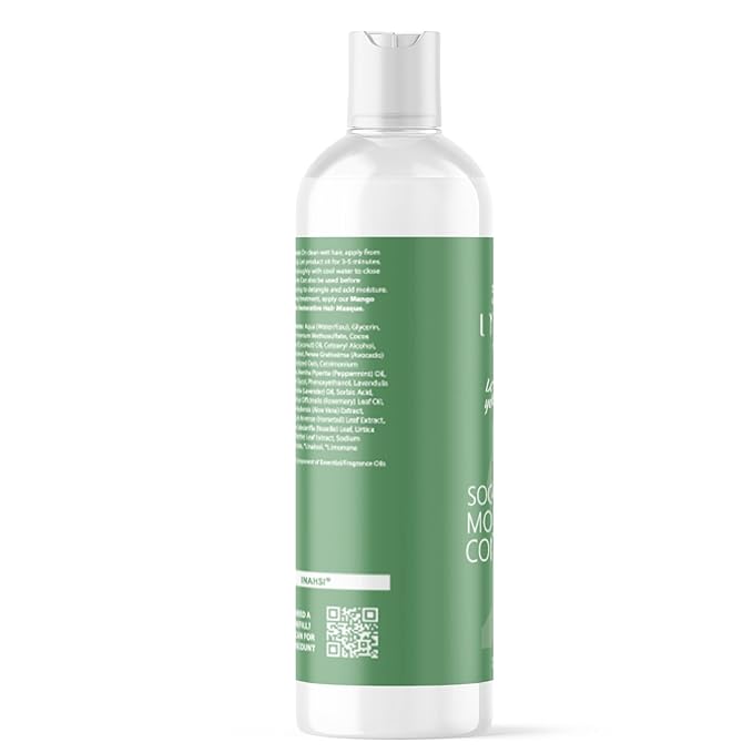 INAHSI Soothing Mint Moisturizing Conditioner, 12 oz - Plant-Based Formula for Naturally Curly Hair, Hair Products for Men, Women, and Kids, Made in USA