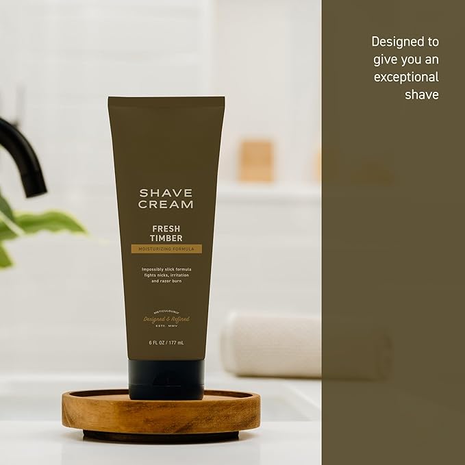 New Heritage Green Moisturizing Shaving Cream for Men, Fresh Timber Scent, 6 fl oz