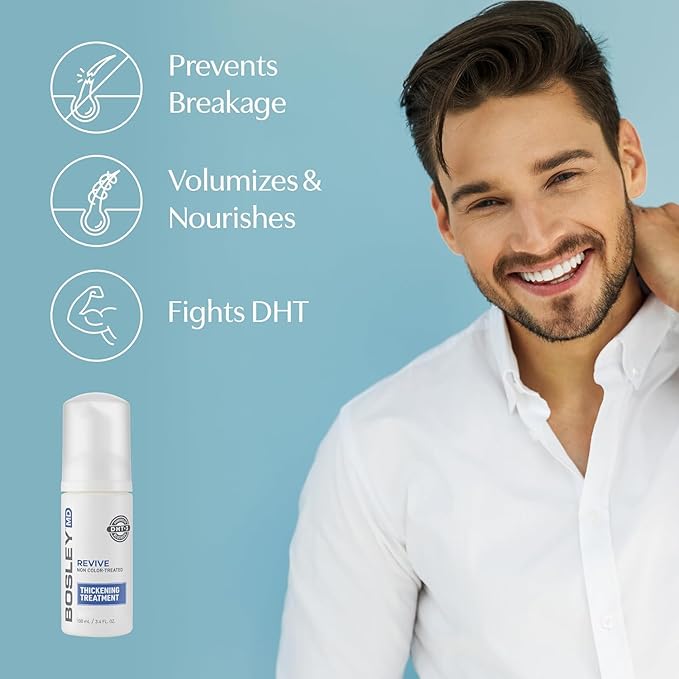 BosleyMD Thickening Treatment, Liquid Foaming Treatment to Restore Visibly Thinning Hair 3.4 oz