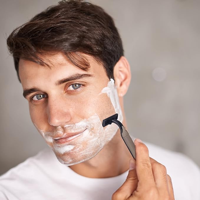 Disposable Razors In Bulk, Bulk Razors With Knife Cap, Gray, Individually Packaged Disposable Razors Bulk With Shaving Cream For Hotels, Homeless, Nursing Homes, Charities (Pack-60)
