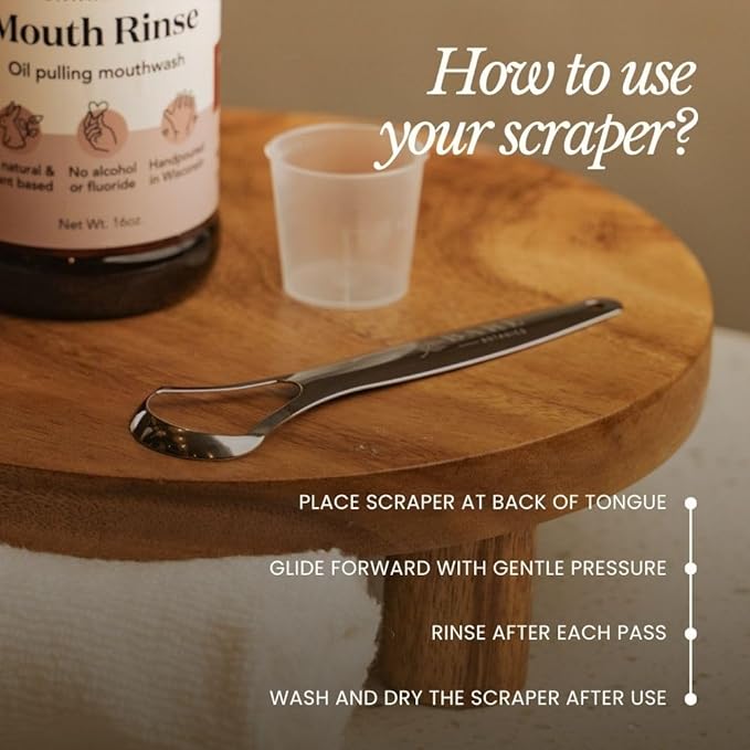Bare Botanics Tongue Scraper 2 pcs | Durable Stainless-Steel and Reusable Tongue Cleaner w/ Case | Compact Oral Hygiene Tool