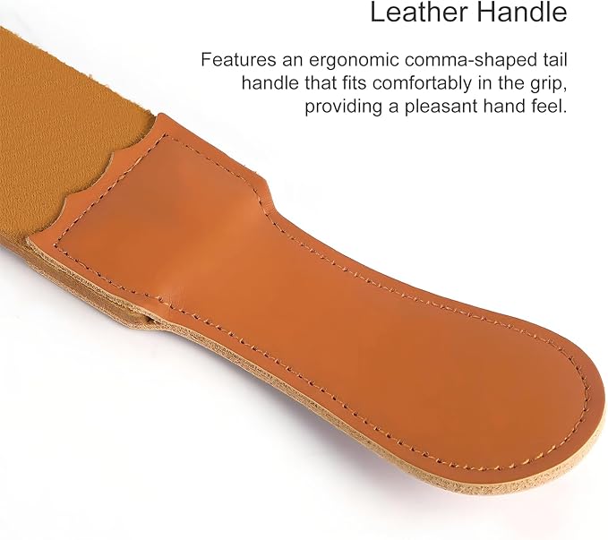 Straight Razor Strop, Leather Sharpening Strap for Barber Use, Brown, J5036
