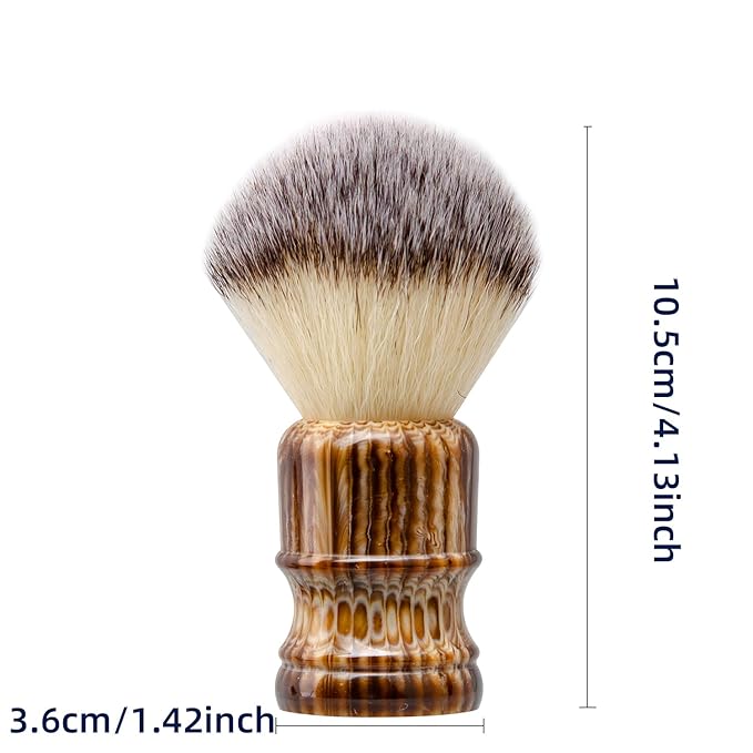 Grandslam Shaving Brush with Synthetic Hair, Cruelty-Free Shaving Cream Brush for Men, 100% Solid Resin Handle, Gently Exfoliates The Skin, 24mm Knot (Imitation rhinoceros horn)