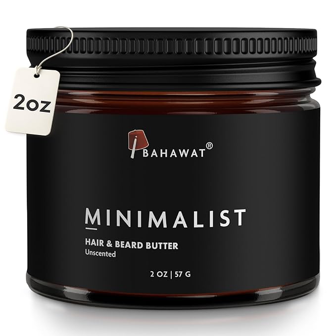 BAHAWAT Hair & Beard Butter for Men Leave-in Conditioner - Unscented - Strengthen & Soften – Made in USA - Natural Ingredients | The Best Beard Butter -2 oz