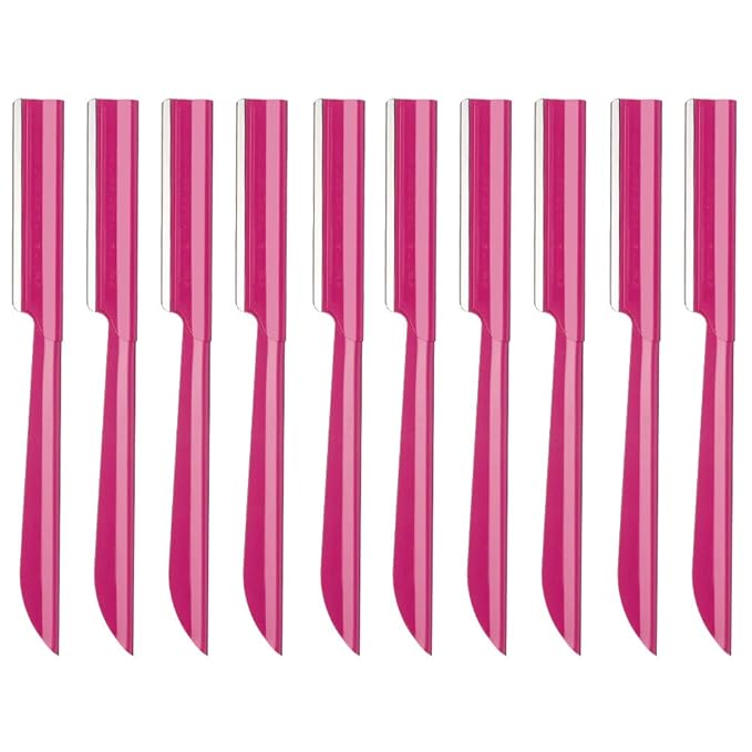 Eyebrow Trimmer, Completely Stainless Steel Eyebrow Razor Shaper for Men and Women, Grooming Shavers(10 pcs/box)
