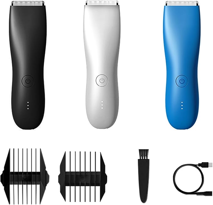 Electric Groin & Body Hair Trimmer for Men Waterproof Pubic Hair Trimmer for Men Rechargeable Groomer Trimmer Shaver