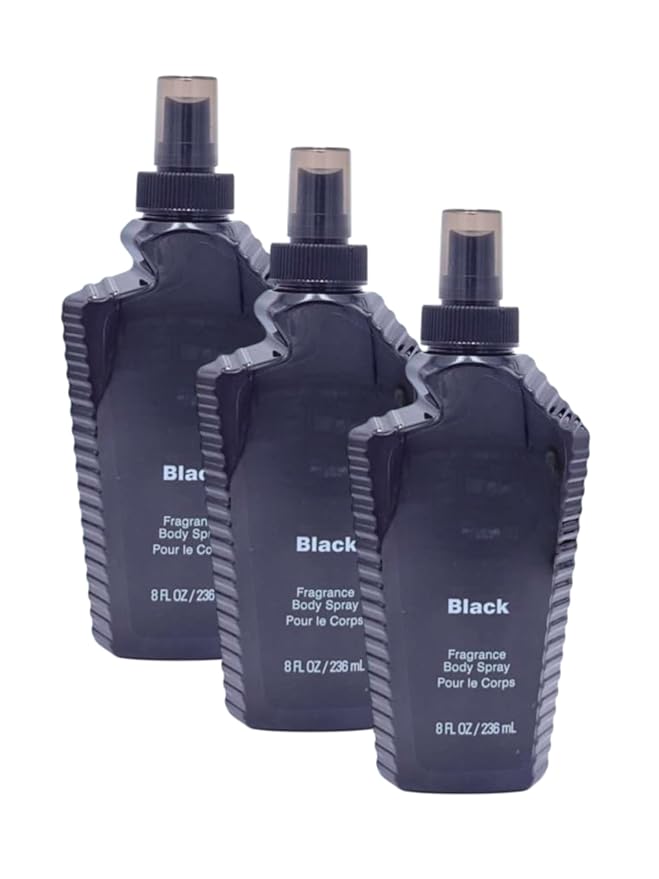Fragrance Body Spray Man Black B O D, 8 oz - Pack of 3 - Irresistibly Sexy Scent for Men