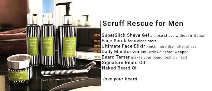 MGA Vegan Unscented - Scruff Rescue Beard Oil | Moisturizing & Hydrating Beard Oil for Mens Skincare with Natural Jojoba, Grape Seed & Castor Oils for Beard | Spill Proof Pump - 1 fL OZ