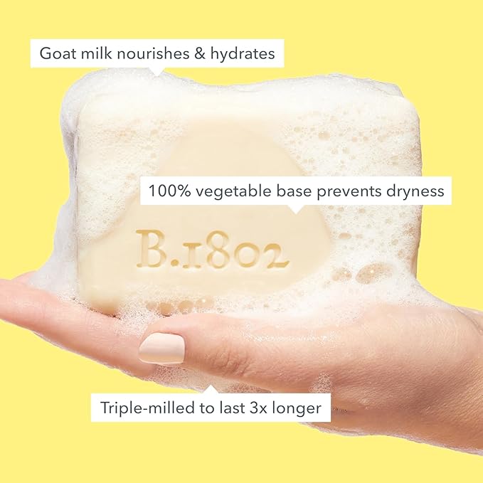 Beekman 1802 Lilac Dream Goat Milk Soap - 9 oz - Scented - Cleanses, Nourishes & Hydrates - With 100% Vegetable Base & Botanical Oils - Triple Milled - Good for Sensitive Skin - Cruelty Free