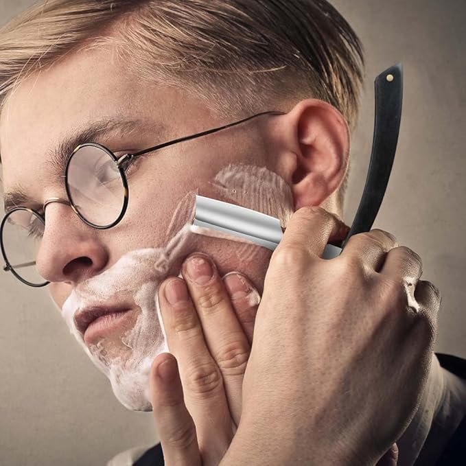 Professional Straight Edge Barber Razor,Straight razors for men, Premium Stainless Steel Shaver Razor with Shaving Strop for Men Home & Salon Grooming Using (NO.187)