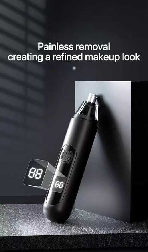 Nose Hair Trimmer for Men, 3-in-1 Painless USB Rechargeable Ear Nose & Eyebrow Trimmer with 180-Day Battery, LED Power Display, IPX7 Waterproof, Dual Blades for Precise Grooming