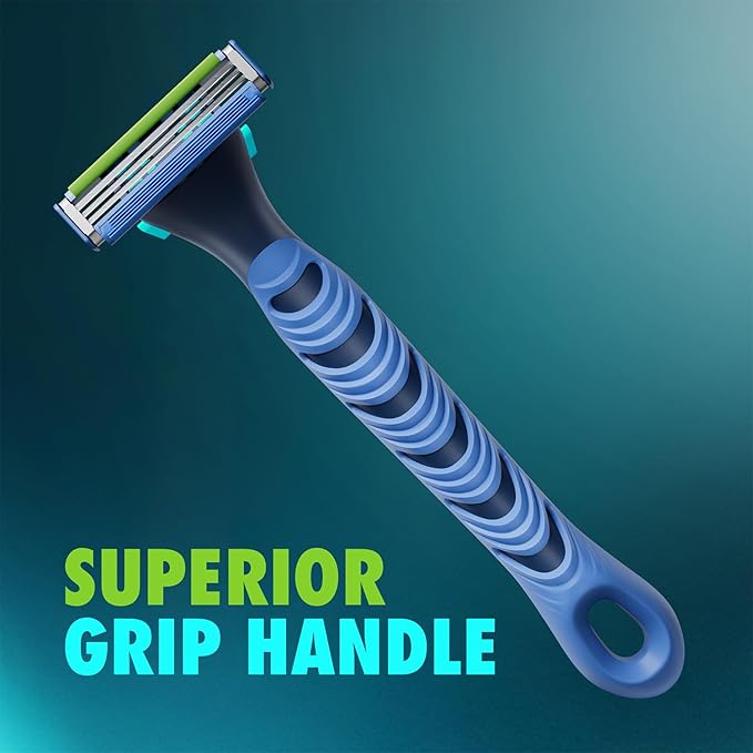 Gillette Guard 3in1 Shaving Razor Blade for men - 2 Cartridges + 1 Razor | Smooth Shave | Aqua gel Lubrastrip | 3 Platinum Coated Blades | Rubber Handle Grip | Flexi Head | good for Sensitive Skin