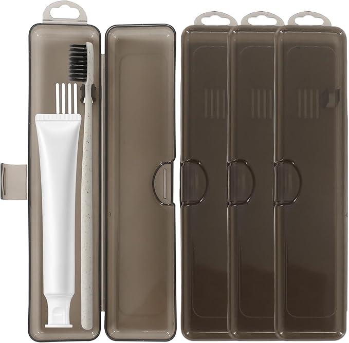 4 PCS Toothbrush Travel Case, Travel Toothbrush Holder, Portable Closed Teethbrush Holders Travel for Traveling, Bathroom, Camping, Business Trip (Gray)