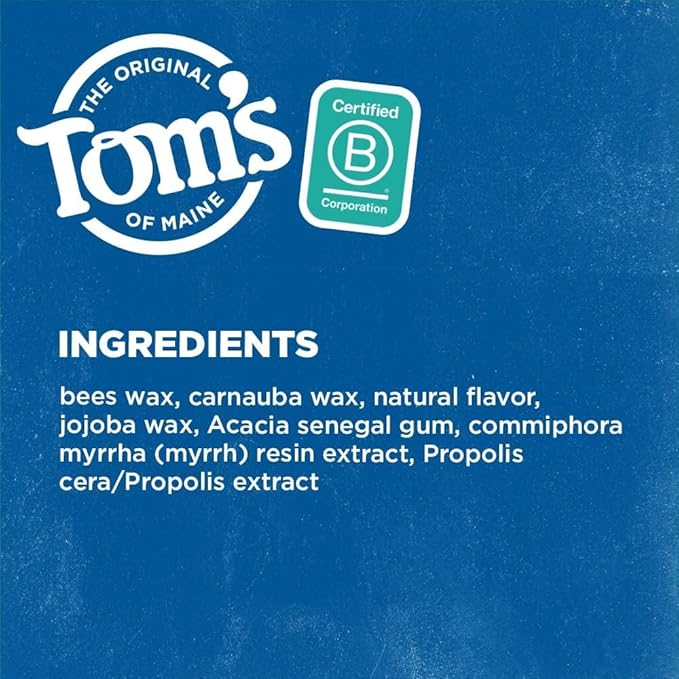 Tom's of Maine Natural Waxed Antiplaque Flat Floss, Spearmint, 32-Yards, Pack of 2