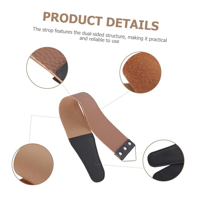 Angoily 4pcs Dual-sided Strop Sharpening Strap Shaving Tool for Manual Maintenance and Convenient Wall Hanging