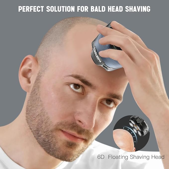 SOLIMPIA Upgraded Head Shaver for Bald Men，Magnetic Electric Razor Hair Trimmer for Men，Large Battery Capacity, Rechargeable LED Display， Waterproof Wet/Dry Head Shavers with Type-C Charge