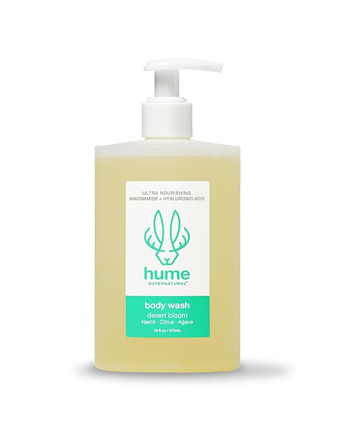 HUME SUPERNATURAL Ultra Nourishing Body Wash, Desert Bloom, 16 fl oz - Cleanse, nourish and replenish skin with Niacinamide, Hyaluronic Acid, and Prebiotics. Free from Sulfates, Parabens, Phthalates