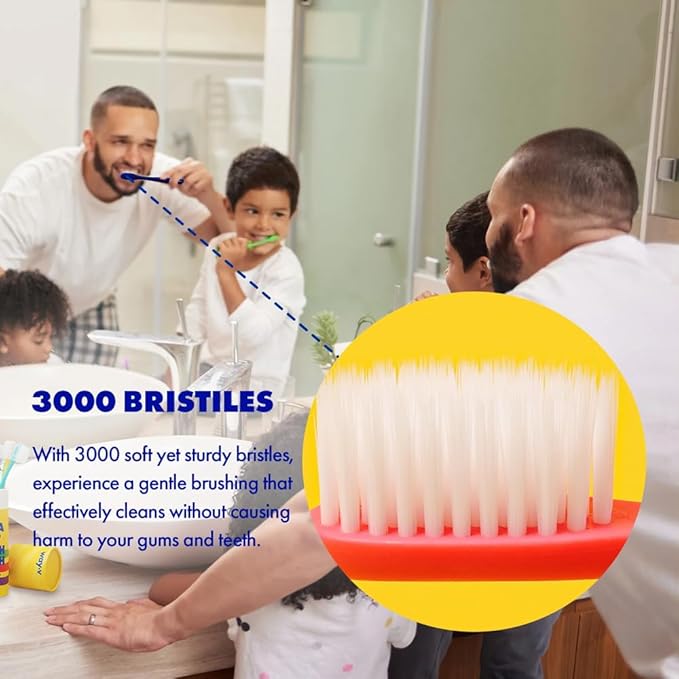 Way.V Extra Soft Toothbrush 7 Pack for Sensitive Gums and Teeth 3000 Ultra Gentle Bristles Brushes with Hygienic Head Covers Friendly Dentist Recommended BPA Free - Family Refill Pink 14 Pack