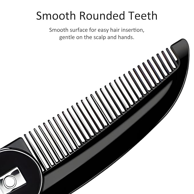 4-Pack Handmade Sawcut Mustache Comb, Best Pocket Folding Comb for Moustaches and Short Beards