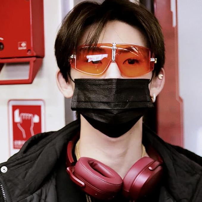 Full-enclosed wide-rim sunglasses new punk style hip-hop glasses men's UV protection sunglasses